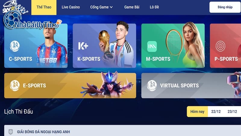 Thể thao tại nhà cái cung cấp hơn 5.000 dự kiện hấp dẫn hàng tháng